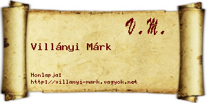 Villányi Márk névjegykártya